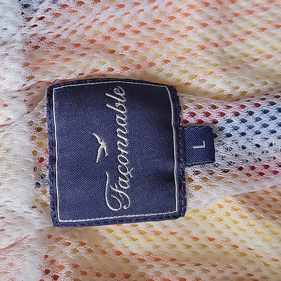 Faconnable Mens Swimtrunks Bathing Suit Multi Color Stripped Pattern Size L - Picture 5 of 10